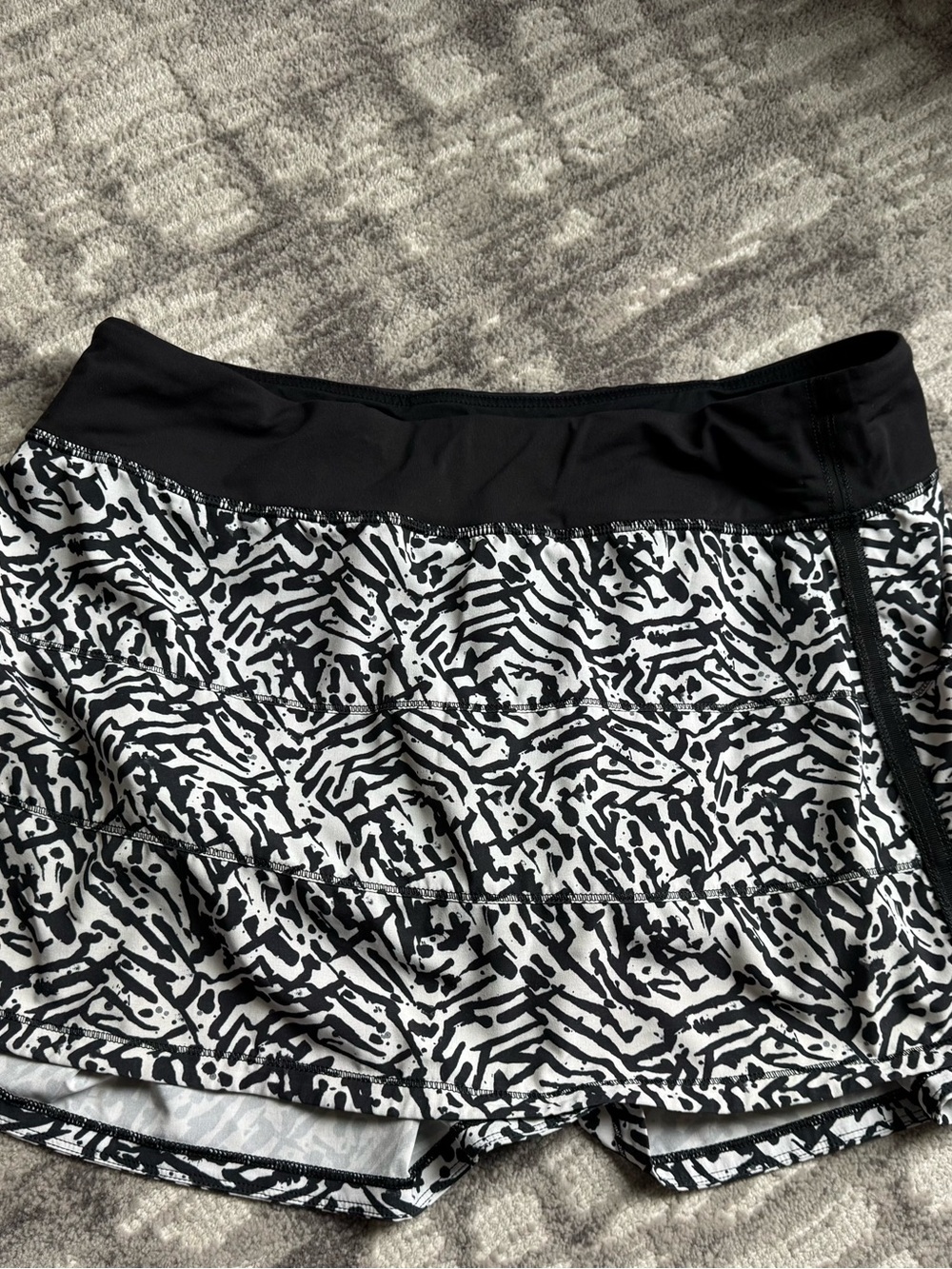 lululemon athletica Black and White Printed Mini Skort